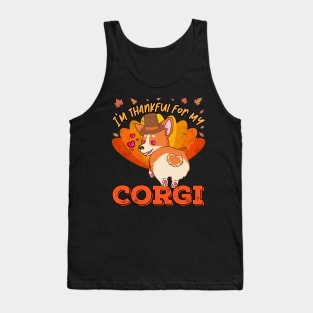 Thankful for my Corgi Dog Cute Thanksgiving Tank Top